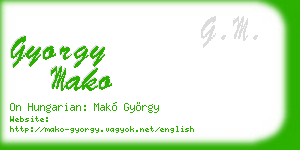 gyorgy mako business card