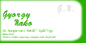 gyorgy mako business card